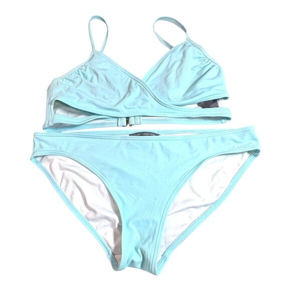 Vince Camuto Aqua Blue Wrap Bikini Swimsuit Chic & Comfortable Medium Two Piece - Picture 1 of 6